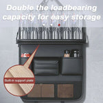 Car Seat Back Organizer with Foldable Tray – PU Leather Car Storage Bag, Tablet Holder & Travel Organizer
