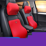 Car Neck & Lumbar Support Pillow Set Memory Foam Headrest Cushion Back Support for Driving Comfort & Pain Relief