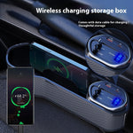 Car Seat Gap Organizer with Wireless Charging – Car Slit Storage Box & Console Gap Filler for Clean Interior