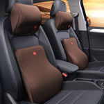 Car Neck & Lumbar Support Pillow Set Memory Foam Headrest Cushion Back Support for Driving Comfort & Pain Relief