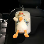 Cute Car Trash Can with Lid – Hanging Car Garbage Bin for Center Console, Leakproof Mini Car Organizer, Cartoon Design
