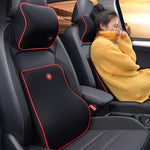 Car Neck & Lumbar Support Pillow Set Memory Foam Headrest Cushion Back Support for Driving Comfort & Pain Relief