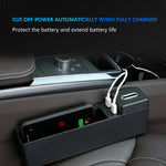 Car Seat Gap Organizer with Wireless Charging & USB Ports – Car Console Gap Storage Box for Phones, Cards & Coins