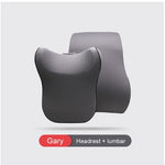 Car Headrest & Lumbar Support Cushion Set – Memory Foam Car Neck Pillow for Comfort | AutoZentra