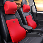 Car Neck & Lumbar Support Pillow Set Memory Foam Headrest Cushion Back Support for Driving Comfort & Pain Relief
