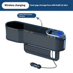 Car Seat Gap Organizer with Wireless Charging – Car Slit Storage Box & Console Gap Filler for Clean Interior